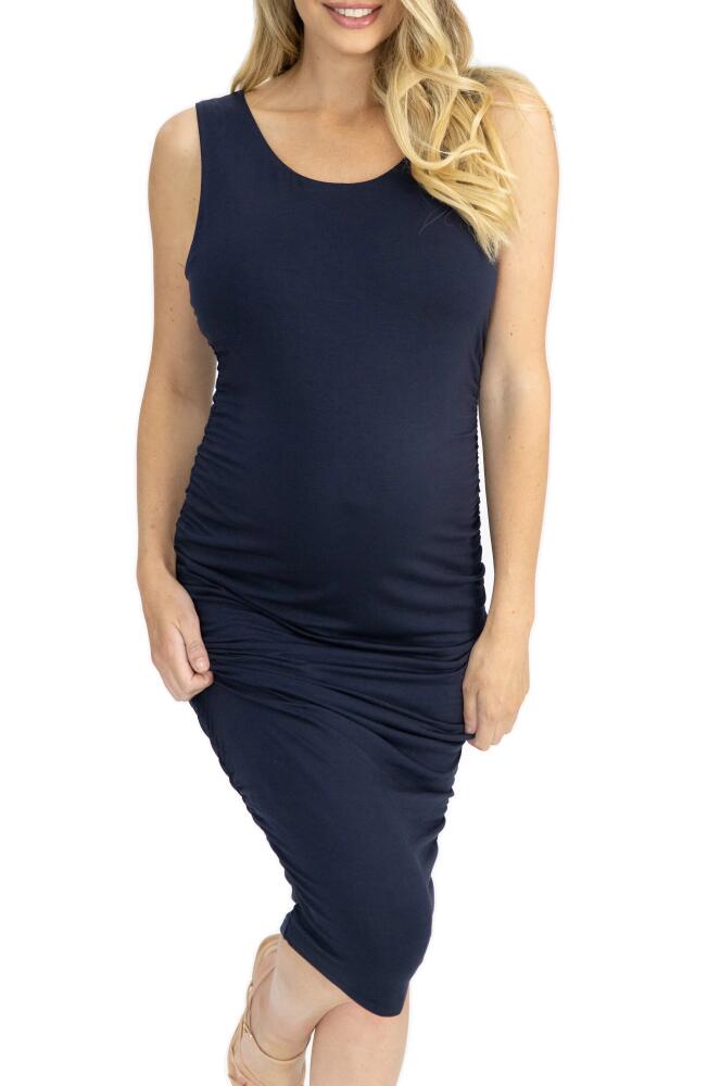 Angel Maternity Body-Con Sleeveless Maternity Dress in Navy Cover