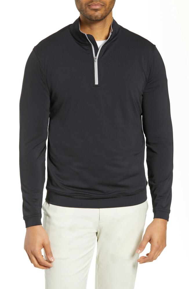 Peter Millar Perth Performance Quarter Zip Sweatshirt in Black Cover