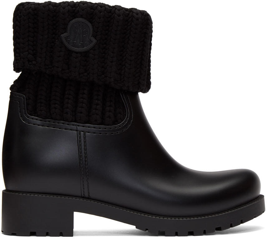 Moncler Black Knit Ginette Boots Cover