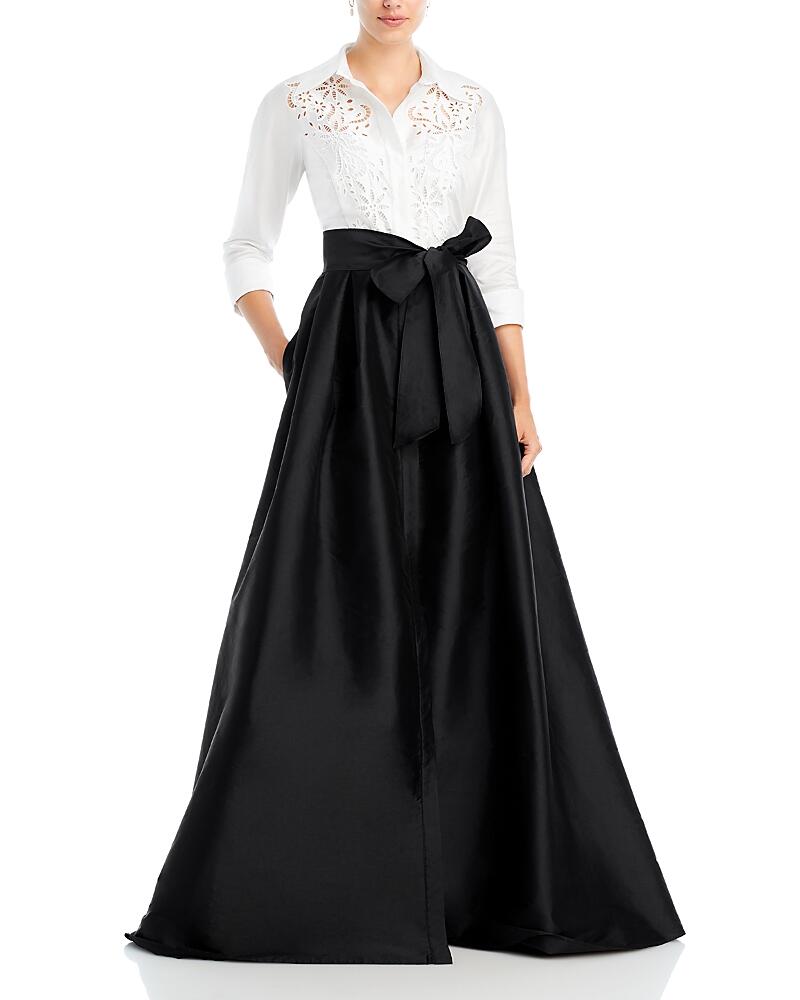 Teri Jon by Rickie Freeman Eyelet Top Shirt Gown Cover