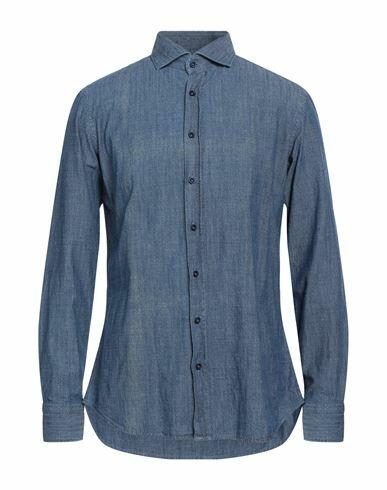 Bastoncino Man Denim shirt Blue Size 15 ½ Cotton Cover