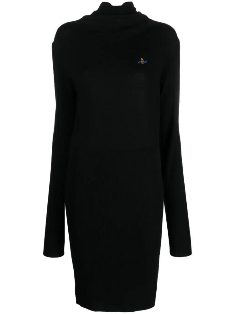 Vivienne Westwood Orb logo-embroidered ribbed dress - Black Cover