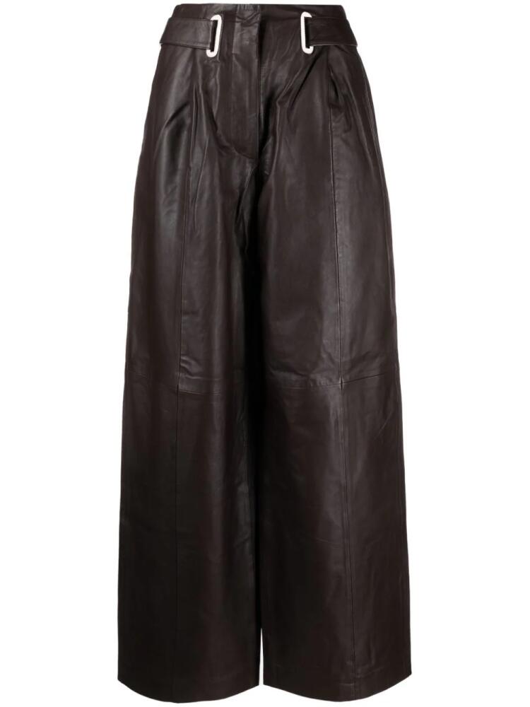 REMAIN high-waisted wide-leg trousers - Brown Cover