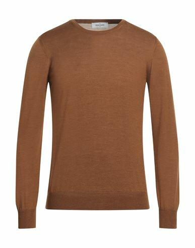 Gran Sasso Man Sweater Brown Virgin Wool, Silk Cover