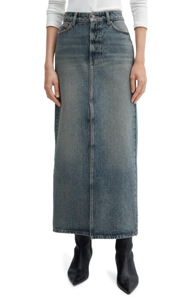 MANGO Long Denim Skirt in Dark Vintage Blue Cover