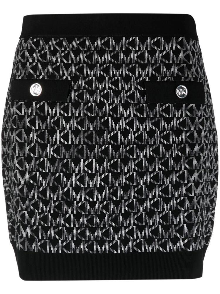 Michael Michael Kors intarsia-knit monogram skirt - Black Cover