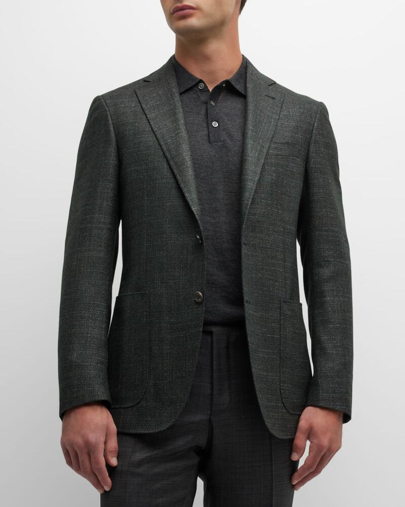 Canali Men's Wool-Blend Textured Blazer Cover