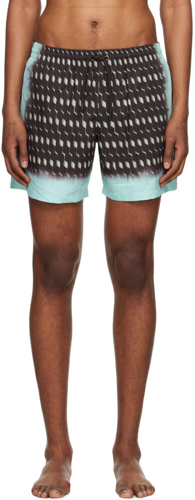 Dries Van Noten Brown Printed Swim Shorts Cover