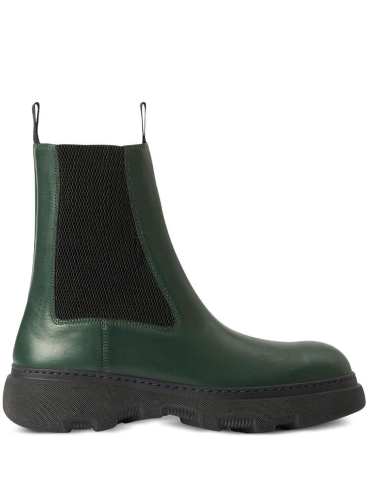 Burberry Chelsea slip-on leather boots - Green Cover