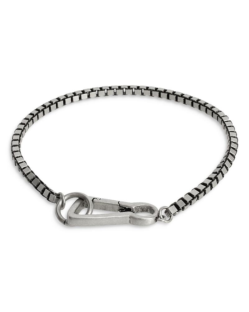 Allsaints Sterling Silver Box Chain Bracelet Cover