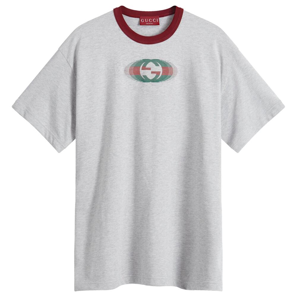 Gucci Men's Back Logo T-Shirt in Grey Melange Cover