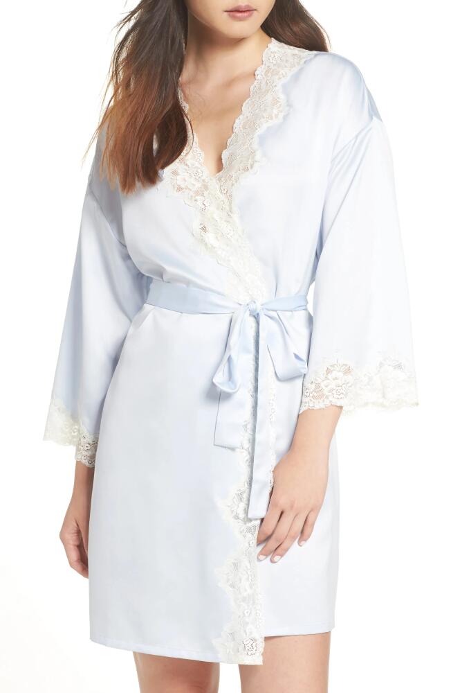 Lauren Ralph Lauren Lace Trim Satin Robe in Blue Cover