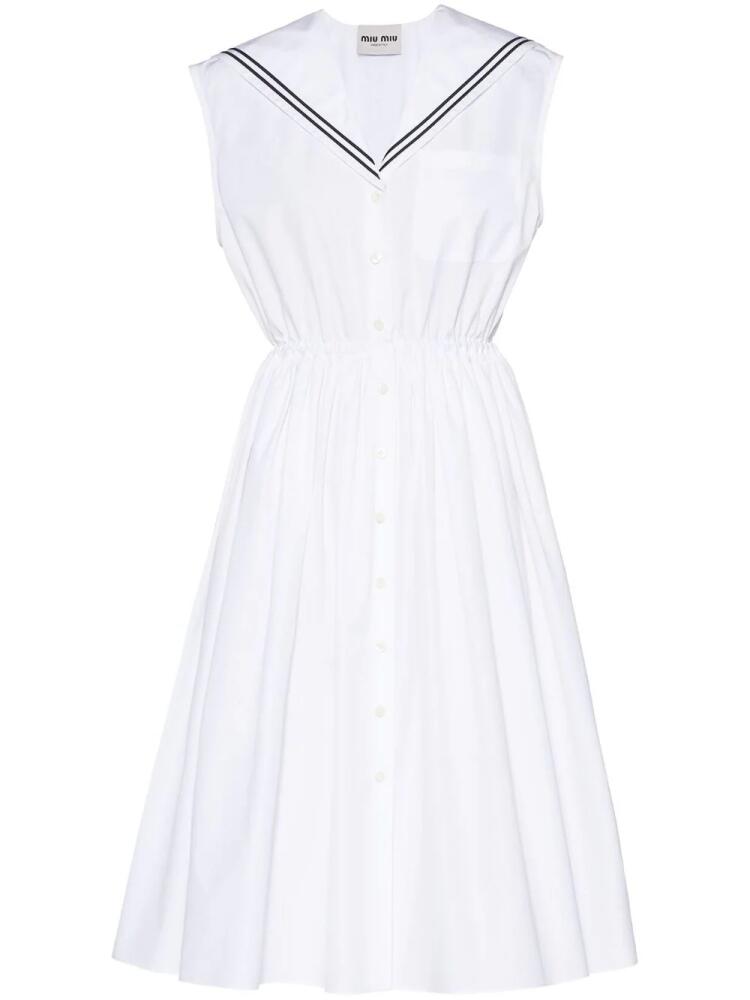 Miu Miu sailor poplin midi dress - White Cover