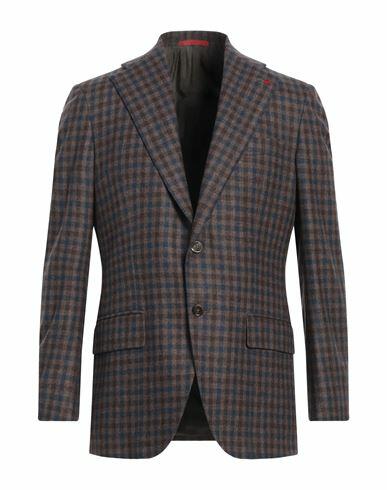 Isaia Man Blazer Khaki Wool, Cashmere Cover