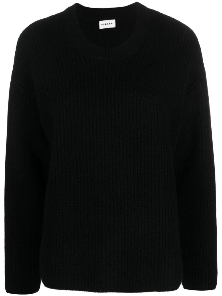 P.A.R.O.S.H. ribbed-knit cashmere sweatshirt - Black Cover