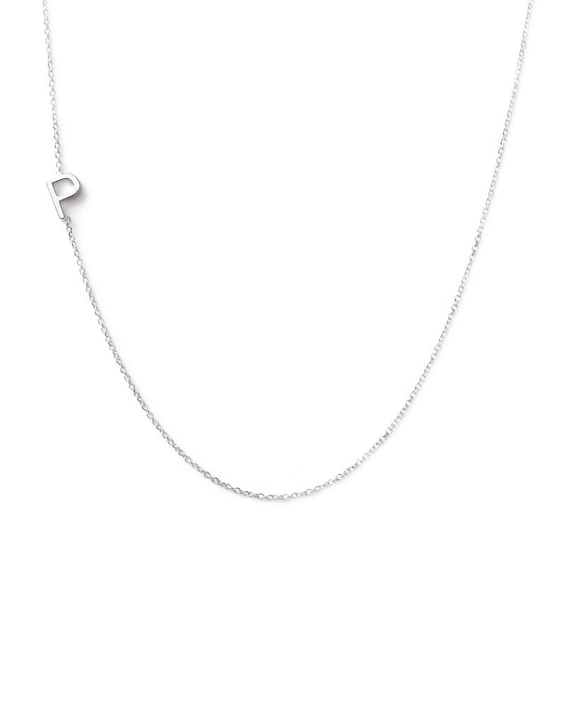 Maya Brenner Designs 14k White Gold Mini Letter Necklace Cover