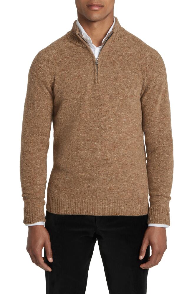 Jack Victor Canora Lambswool Blend Half Zip Pullover in Camel Cover