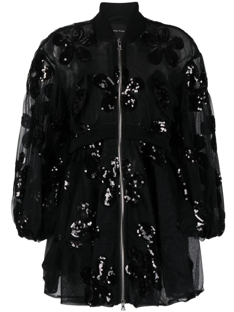 Simone Rocha sequin-embellished tulle coat - Black Cover