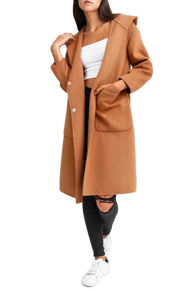 Belle & Bloom Walk This Way Wool Blend Oversized Coat in Camel Cover