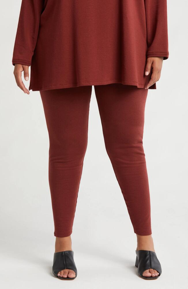 Eileen Fisher High Waist Ankle Leggings in Redwood Cover