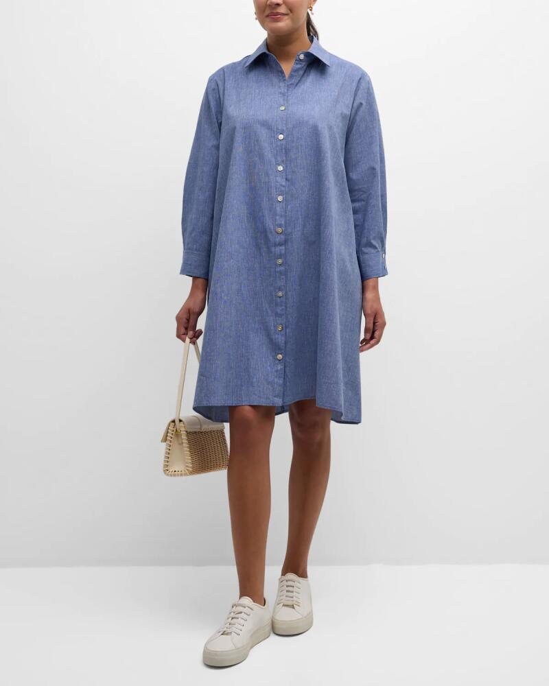 Finley Plus Size Trapeze Oxford Shirtdress Cover