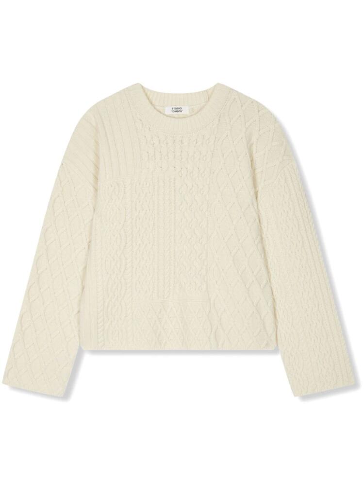 STUDIO TOMBOY cable-knit sweater - White Cover