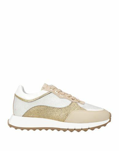 Baldinini Woman Sneakers Beige Soft Leather, Textile fibers Cover