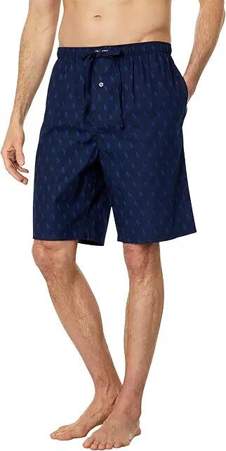 Polo Ralph Lauren All Over Pony Print Sleep Shorts (Cruise Navy/Beach Royal Riviera) Men's Pajama Cover