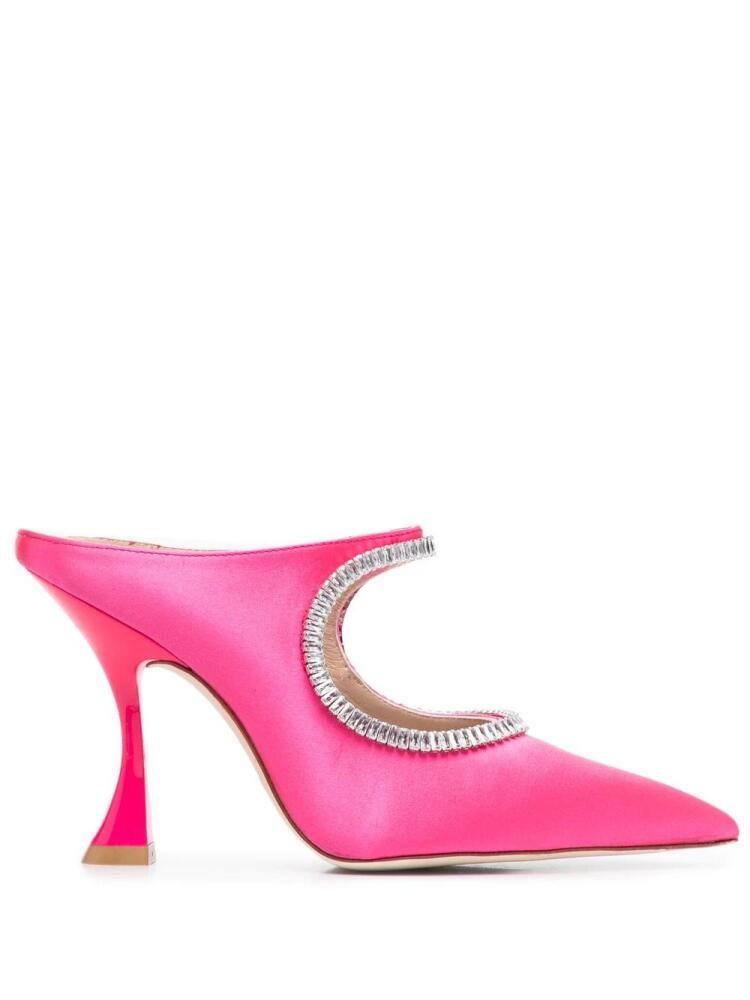 Stuart Weitzman XCurve Crystal 100mm mules - Pink Cover