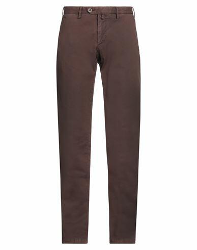 Isaia Man Pants Brown Cotton, Elastane Cover