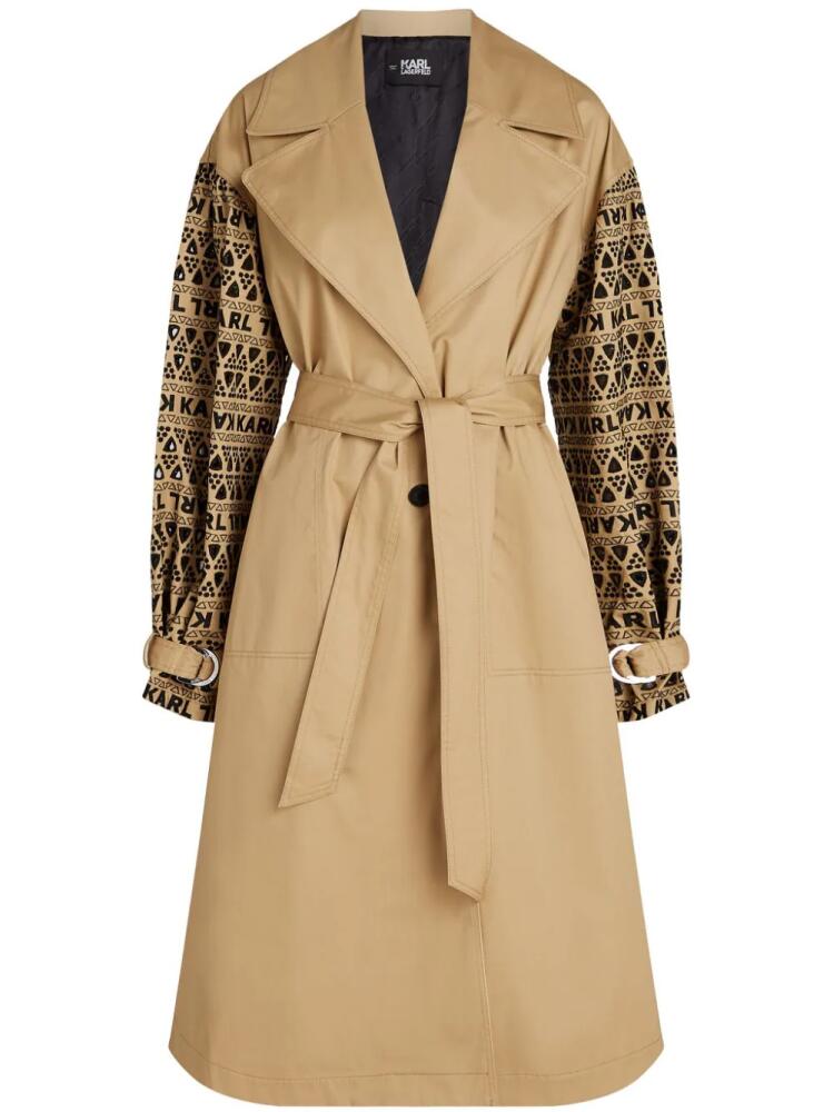 Karl Lagerfeld broderie-anglaise trench coat - Neutrals Cover