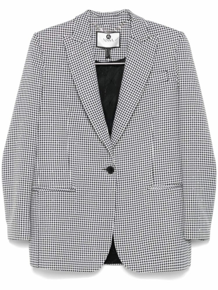 NISSA houndstooth single-breasted blazer - Black Cover