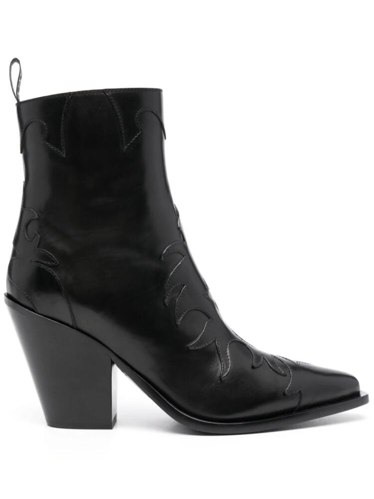 Sartore 100mm leather boots - Black Cover