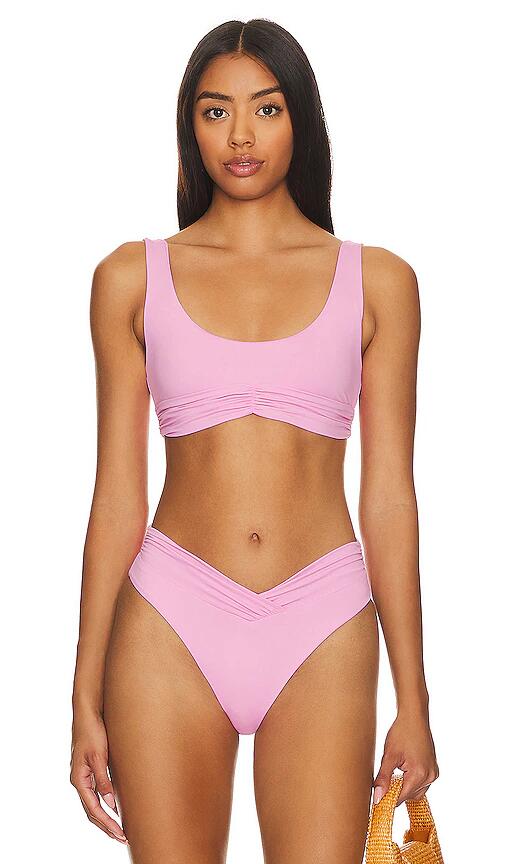 Riot Swim Pico Bikini Top in Pink Cover