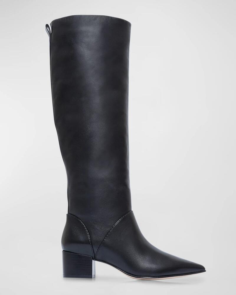 Bernardo Milano Leather Point-Toe Knee Boots Cover