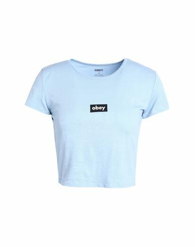 Obey Woman T-shirt Sky blue Cotton Cover