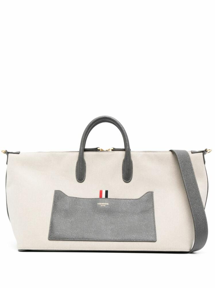 Thom Browne medium canvas tote bag - Neutrals Cover