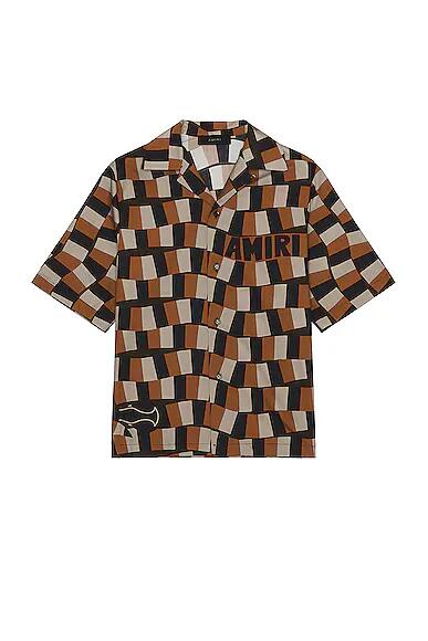 Amiri Checkered Snake Poplin Shirt in Brown Cover