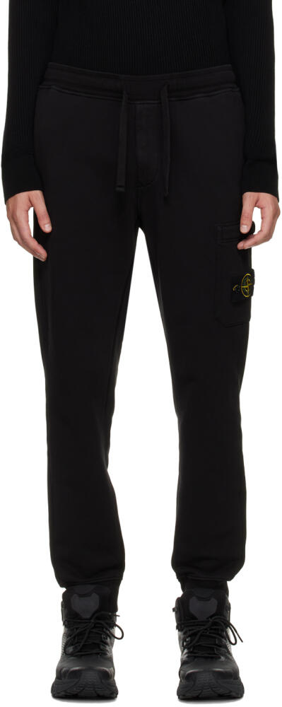 Stone Island Black Drawstring Sweatpants Cover