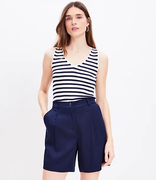 Loft Pleated Shorts in Emory with 7 Inch Inseam Cover