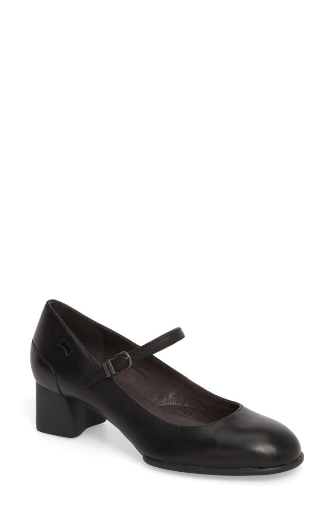 Camper Katie Mary Jane Pump in Black Leather Cover