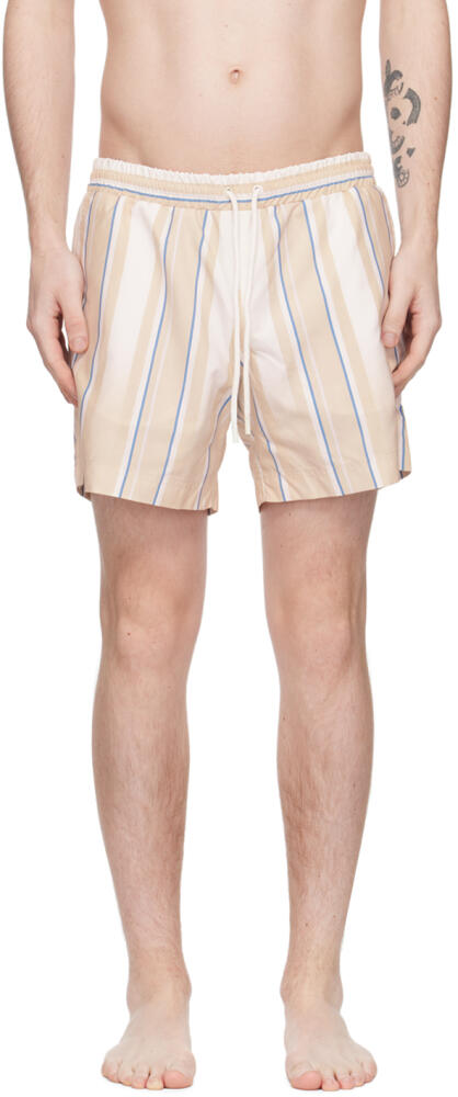 COMMAS Beige Striped Swim Shorts Cover