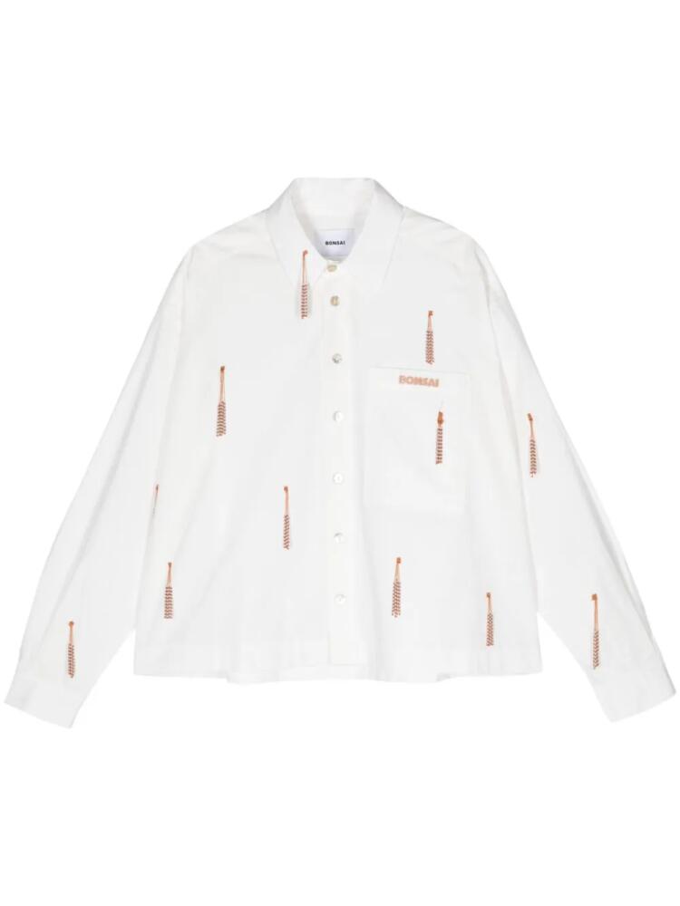 Bonsai tassel-detail cotton shirt - White Cover