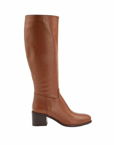 Leonardo Principi Leather Heeled Tall Boots Woman Boot Tan Calfskin Cover