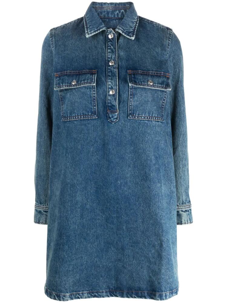 A.P.C. Mia denim long-sleeve dress - Blue Cover