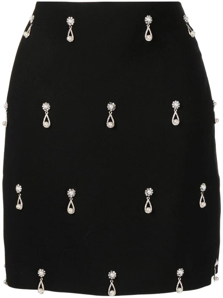 Oscar de la Renta crystal-embellished mini skirt - Black Cover