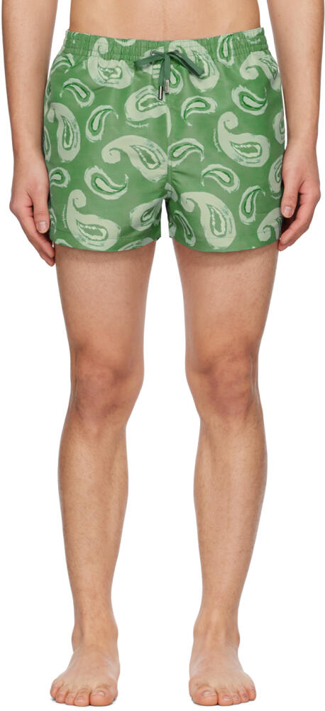 JACQUEMUS Green Le Raphia 'Le Maillot Pingo' Swim Shorts Cover