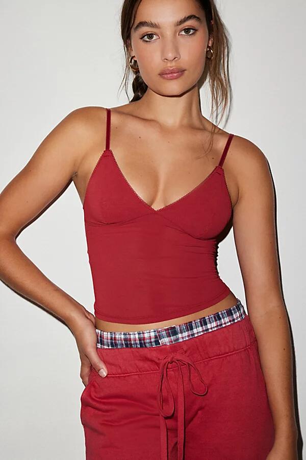 Out From Under Je T'aime Mesh Cropped Cami in Red Cover