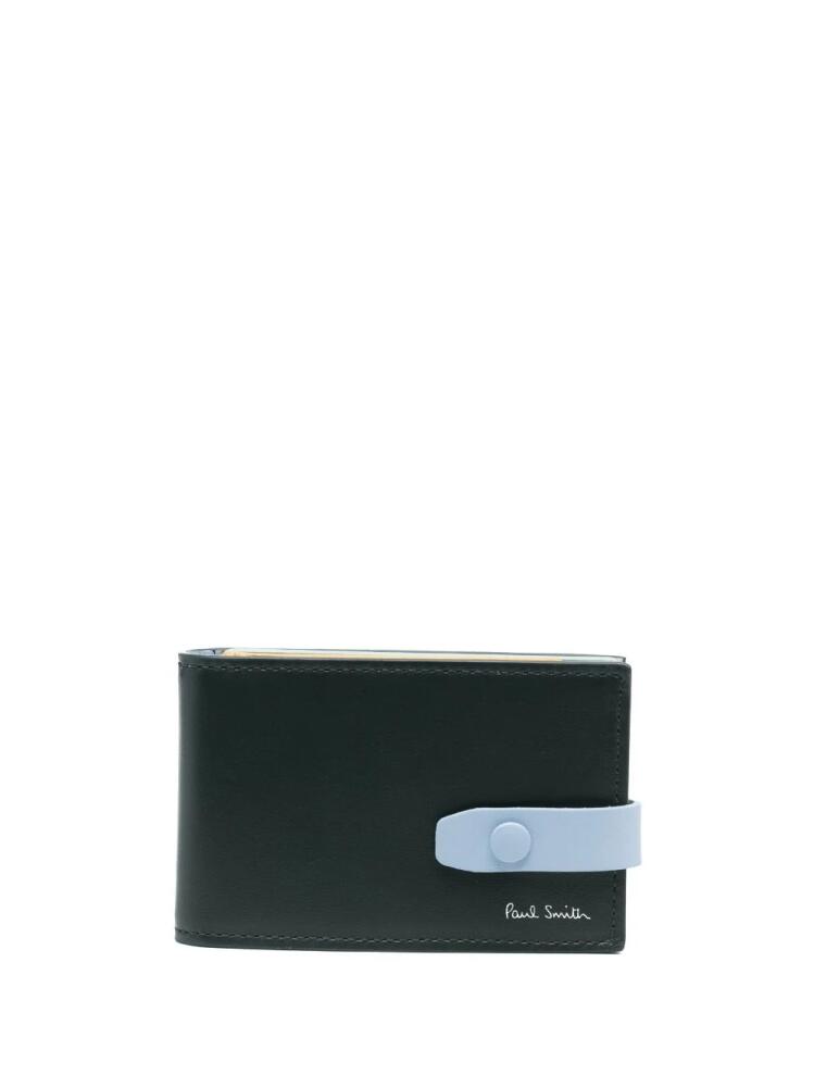 Paul Smith logo-print leather card holder - Green Cover