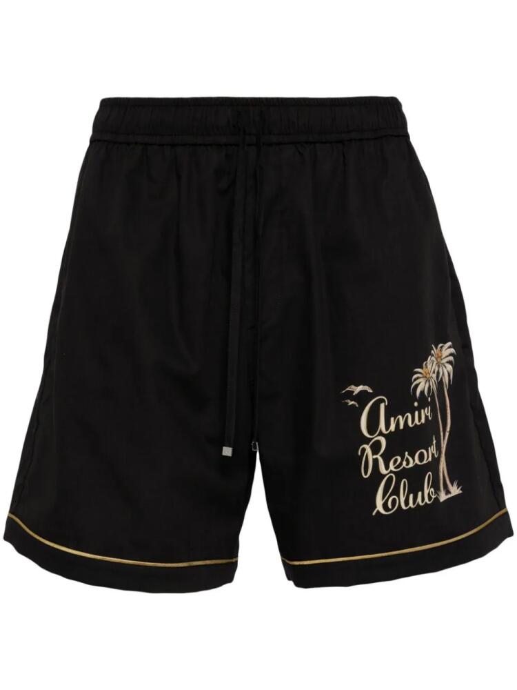 AMIRI logo print cotton shorts - Black Cover